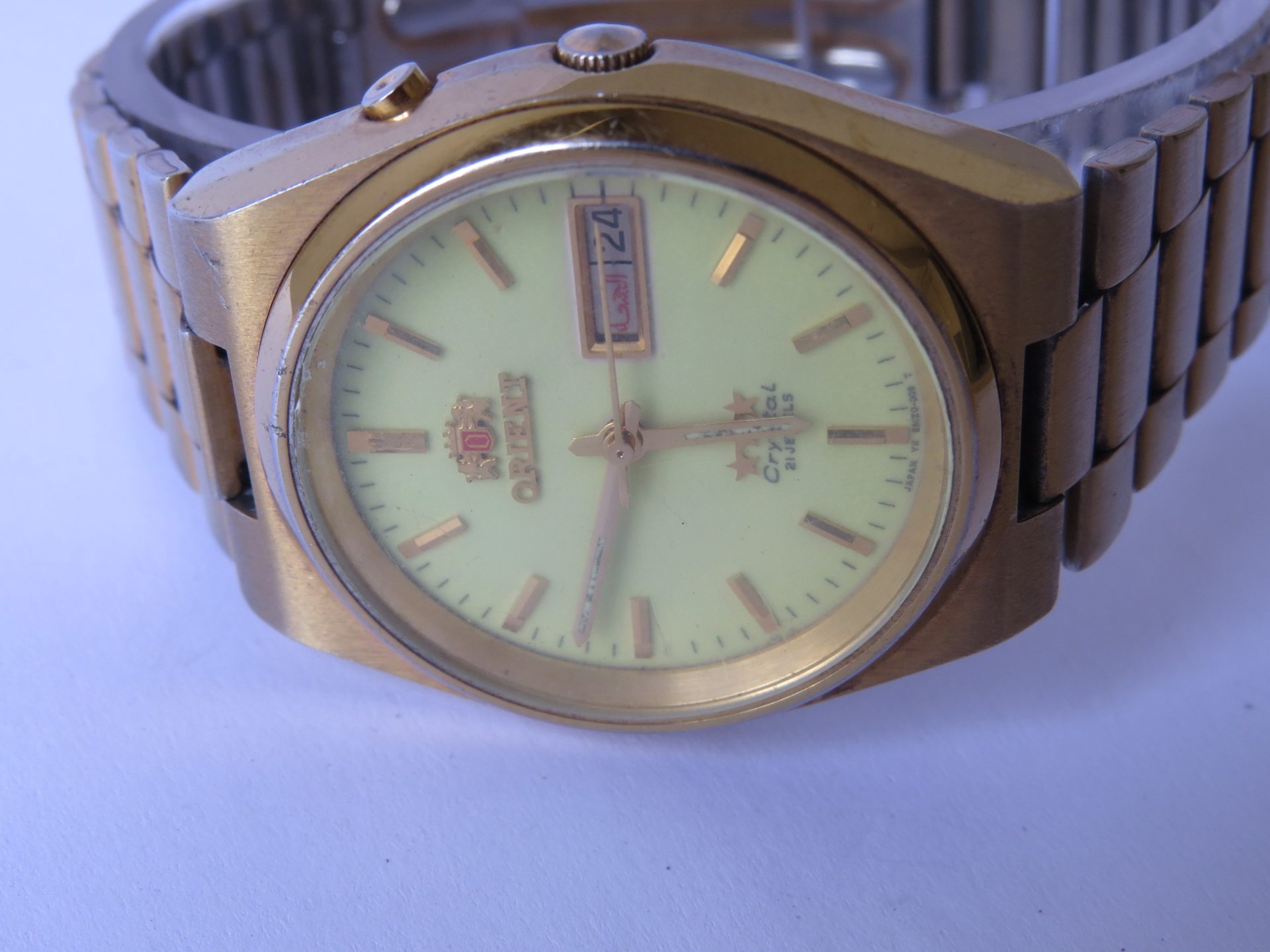 IMG_3502 Vintage Made in Japan ORIENT 3 Star Automatic 21 Jewels Men's Watch I Radium Dial ( Glow in Dark ) I 37 mm Case Dia . Model No. EMIT-A2 - CA | B8042 - Image 5
