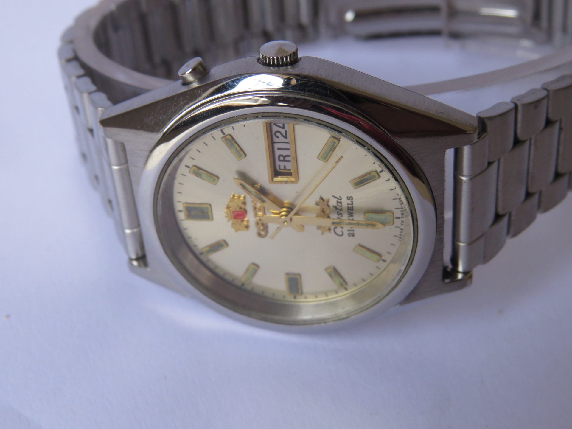 IMG_3721 Pre owned Light use Made in Japan ORIENT 3 Star Crystal Automatic 21 Jewels Men's Watch I Neat Condition I 36 mm Case Dia I Light Golden Dial I Model No. 469WA7 - 66 - CA | B9018 - Image 5