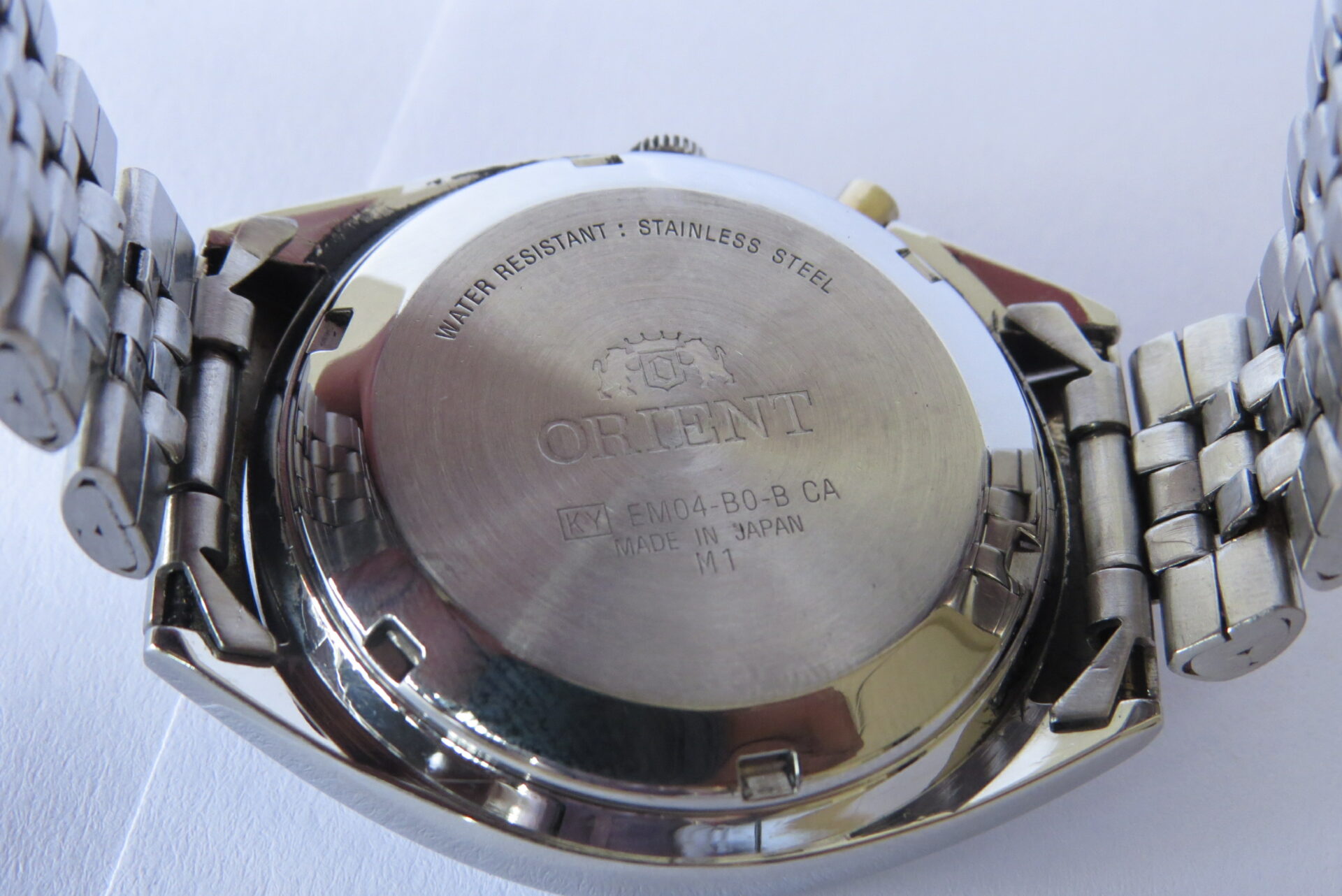 IMG_5053 Pre Owned Made in Japan ORIENT 3 Star Crystal Automatic Men's watch I Neat Condition I 37 mm Grey Dial - Model No. KY EM04 B0B CA : B1201 - Image 8
