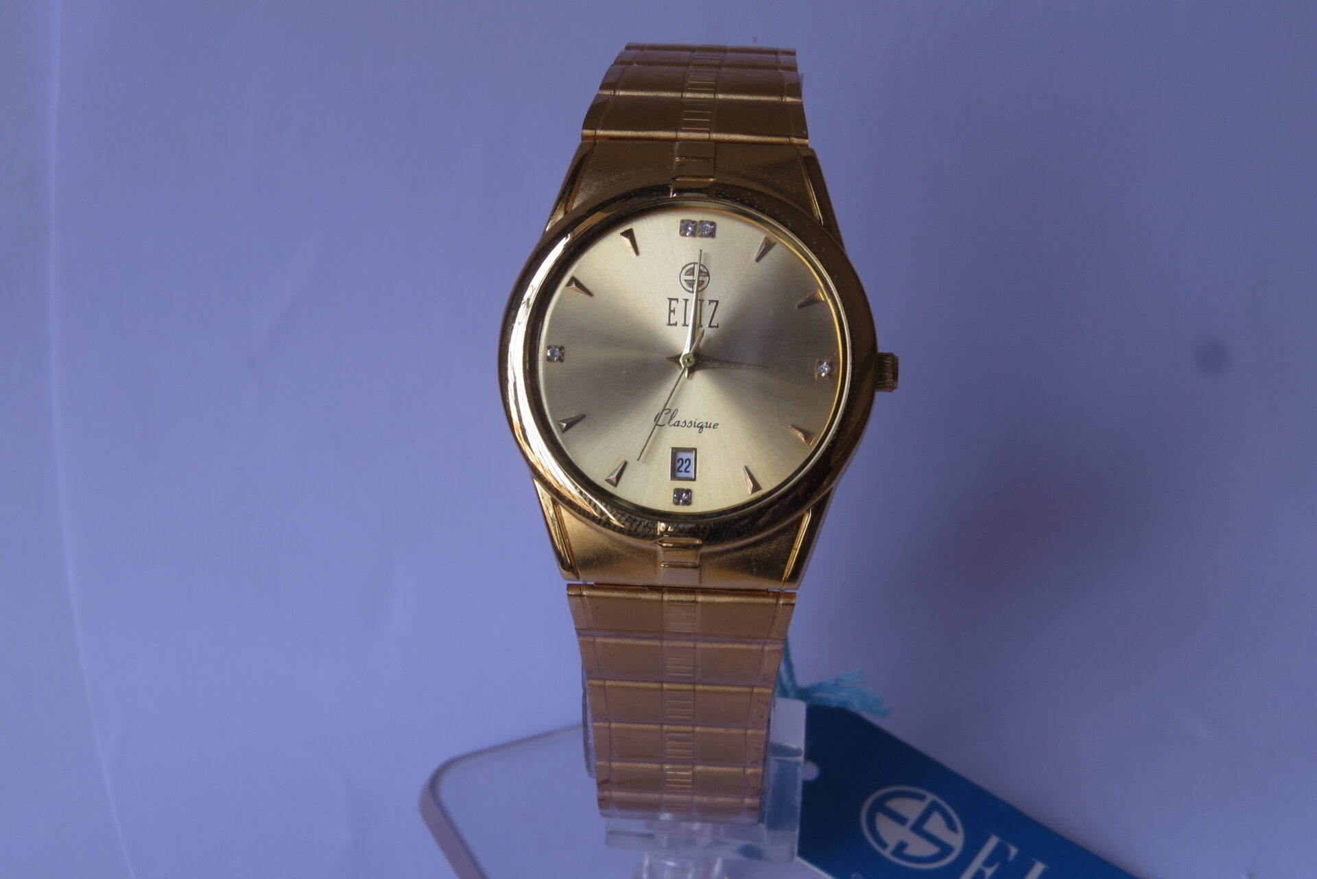 New Swiss Precition ELIZ Classique Quartz Wrist Watch with Tag I Sapphire Glass I 34 mm Case I Golden Color –  B 1301