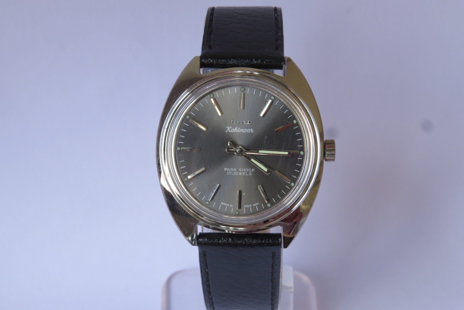 Vintage HMT Kohinoor 17 Jewels Hand Winding Mechanical Wrist Watch for MenMen : Ash Grey Color Dial ( Sun Burst ) : 36 mm Case Dia : Model No. 89.503.013 : B1511