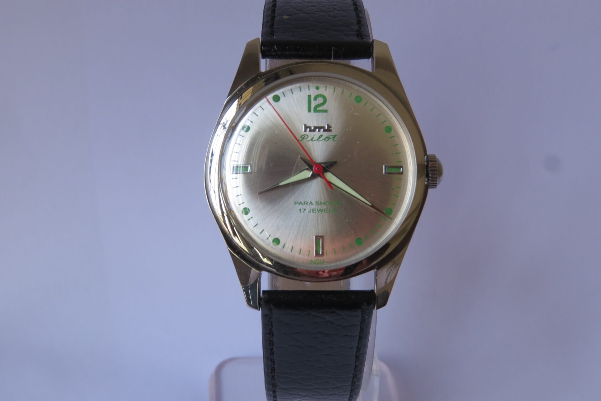 IMG_6081 Vintage HMT Pilot Hand Winding Mechanical Wrist Watch : 17 Jewels : - 35 mm Case Dia : White Color Dial ( Sun Burst ) : Model. 417048 : B1515 - Image 2