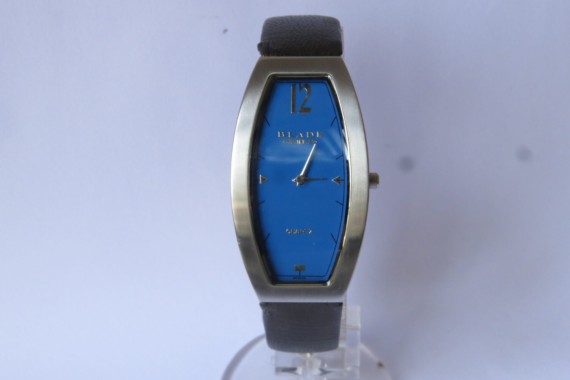 New Old Stock Swiss Precition BLADE Quartz wrist watch for Women I Beautiful Model I 35 x 50 mm Case Dia I Oval Shape Sky Blue Dial I Model No. 2130LSS- B 1318 for sale in india New Old Stock Swiss Precition BLADE Quartz wrist watch for Women I Beautiful Model I 35 x 50 mm Case Dia I Oval Shape Sky Blue Dial I Model No. 2130LSS- B 1318 for sale in india