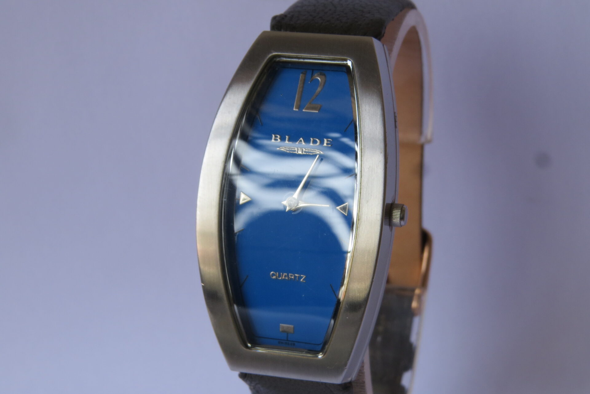 IMG_6233 New Swiss Precition BLADE Quartz wrist watch for Women I Beautiful Model I 35 x 50 mm Case Dia I Oval Shape Blue Dial I Model No. 2054LSS- B1606 - Image 3
