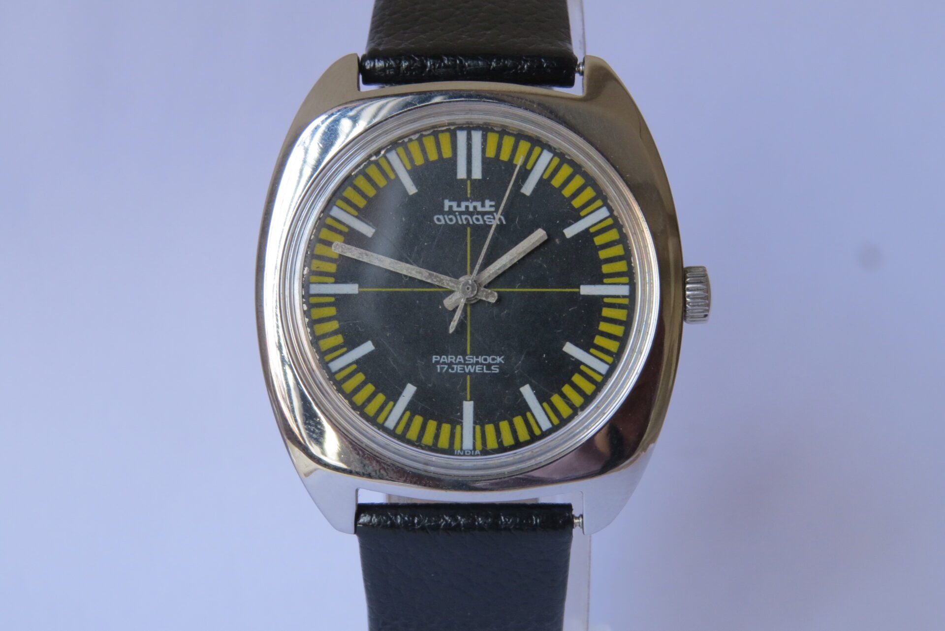 IMG_5823 Vintage HMT Avinash 17 Jewels Hand Winding Mechanical Wrist Watch Men - 35 mm Black Dial : Model. 130277 : B1625 - Image 2