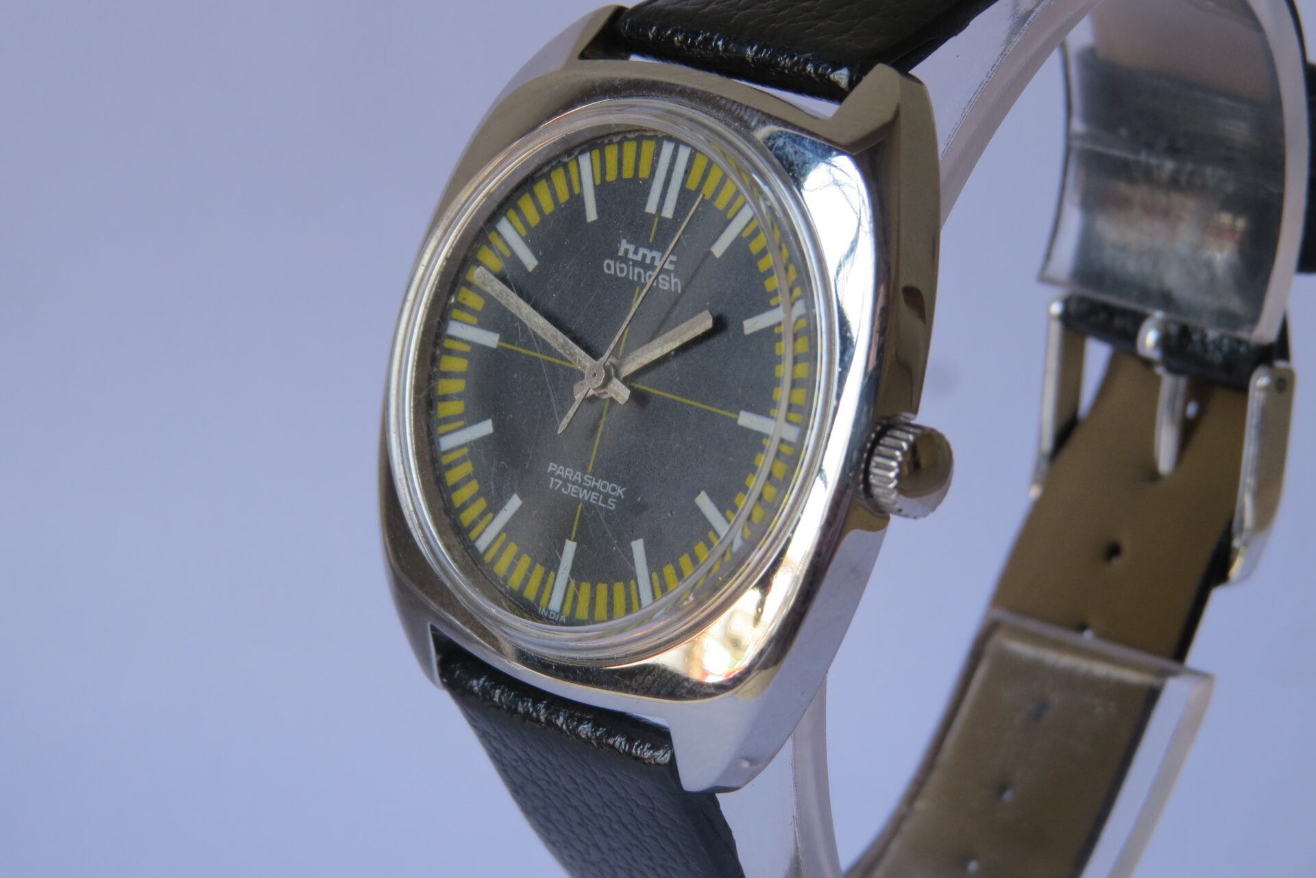 IMG_5824 Vintage HMT Avinash 17 Jewels Hand Winding Mechanical Wrist Watch Men - 35 mm Black Dial : Model. 130277 : B1625 - Image 3