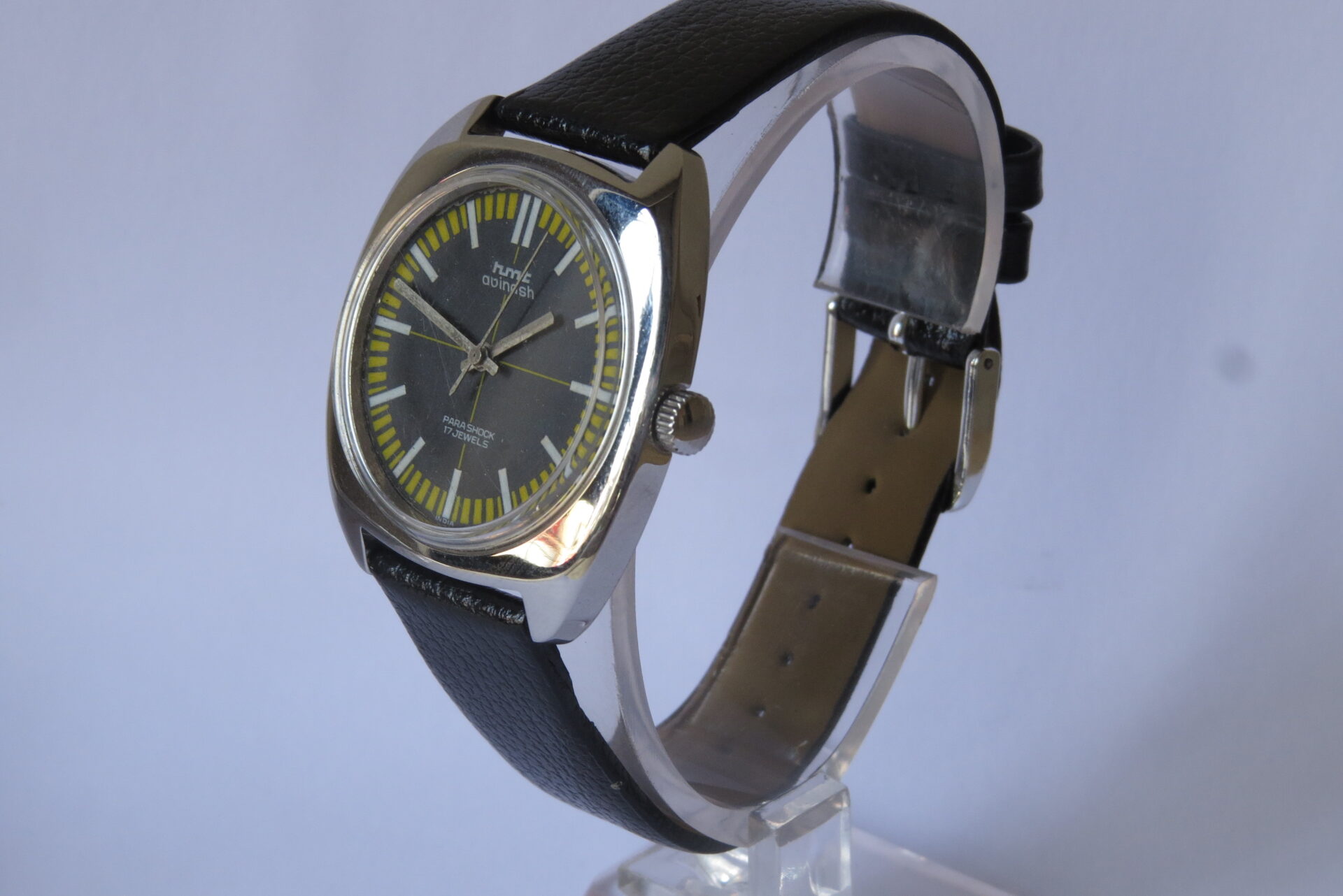 IMG_5825 Vintage HMT Avinash 17 Jewels Hand Winding Mechanical Wrist Watch Men - 35 mm Black Dial : Model. 130277 : B1625 - Image 4
