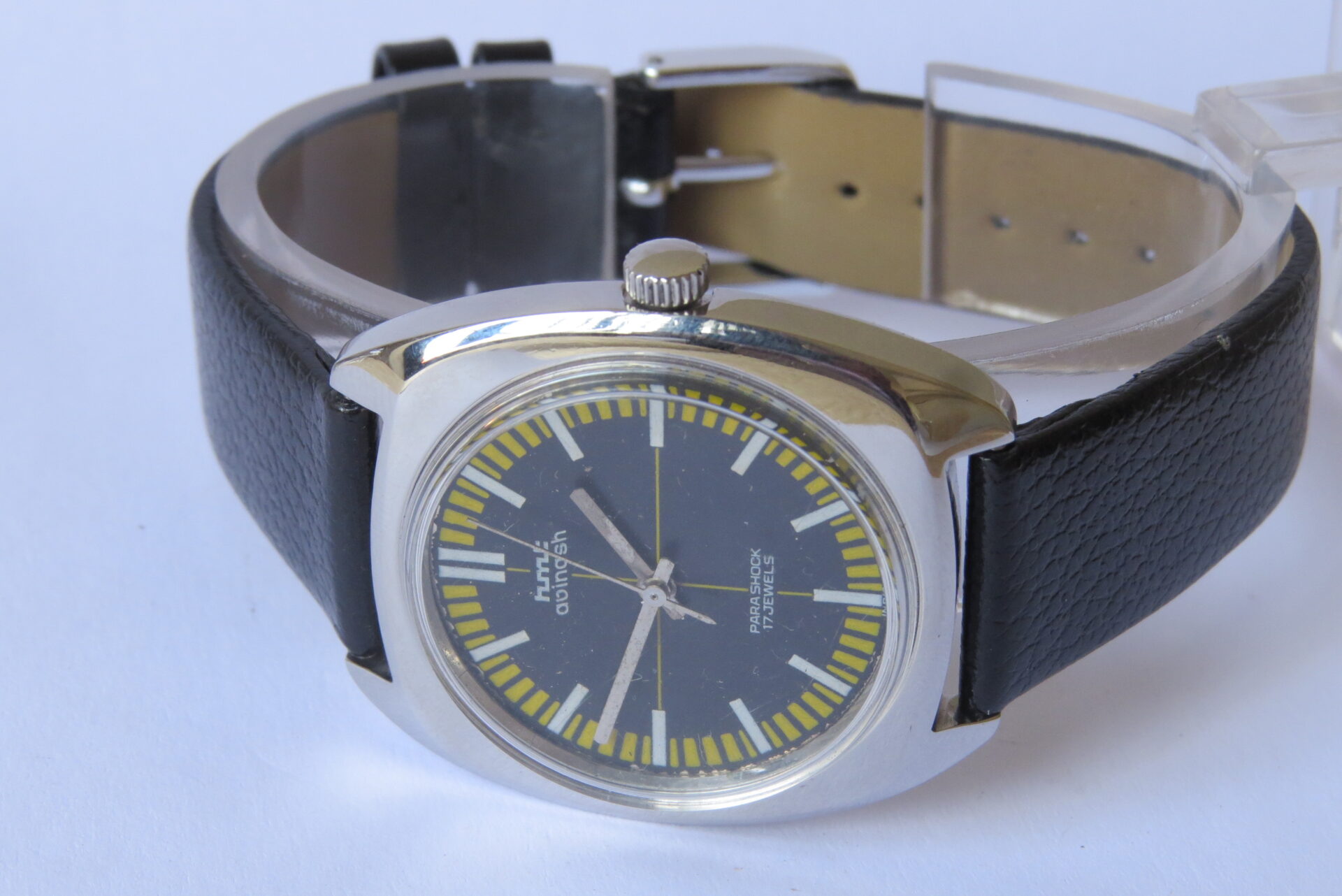 IMG_5826 Vintage HMT Avinash 17 Jewels Hand Winding Mechanical Wrist Watch Men - 35 mm Black Dial : Model. 130277 : B1625 - Image 5