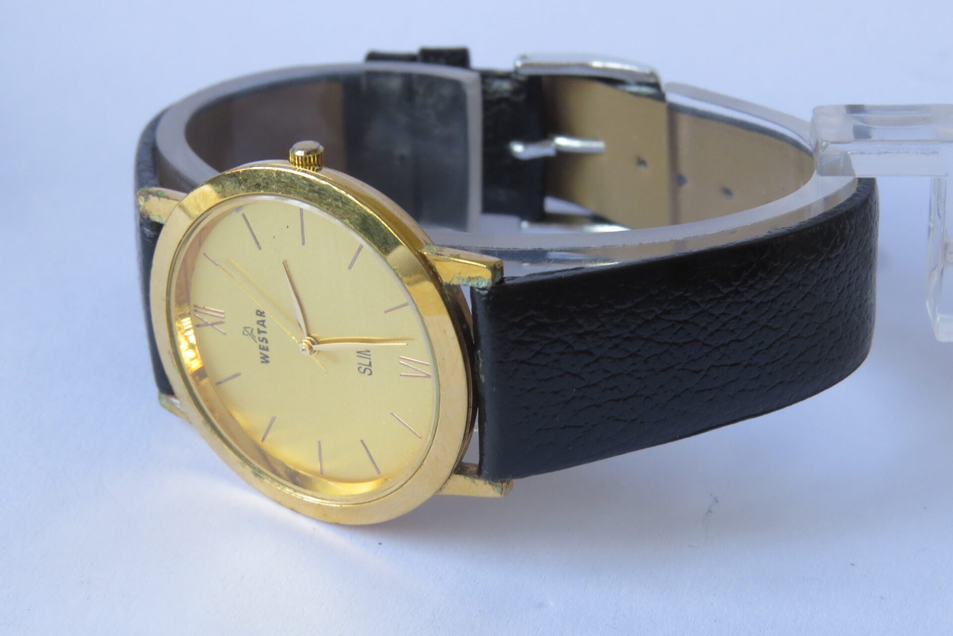 IMG_5843 Pre Owned Japan WESTAR Quartz leather strap Unisex Watch I Leather Strap : Neat Condition : Case Dia 33 MM : Model No. SC - 7431 I B627 - Image 6