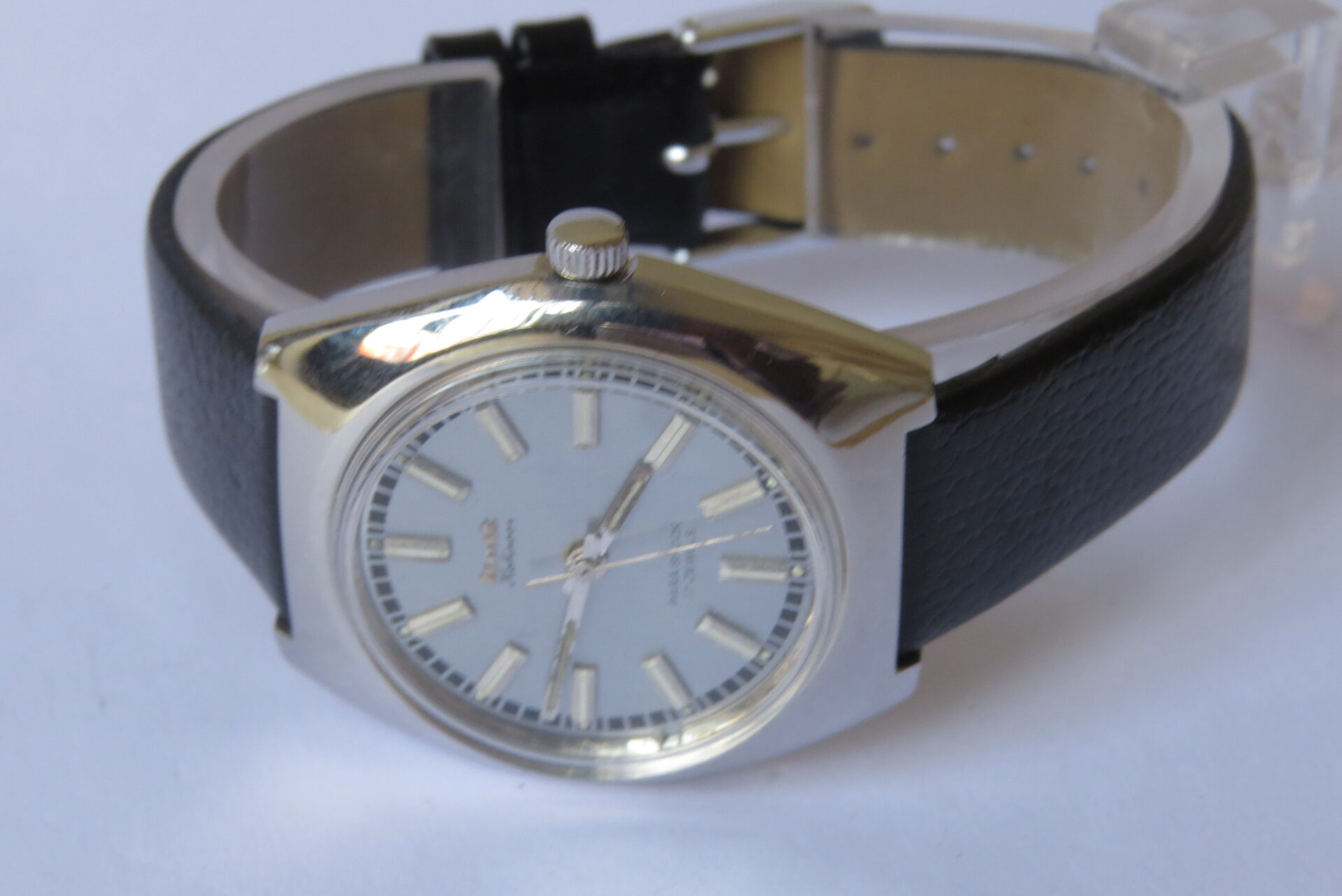 IMG_5857 Vintage HMT Kohinoor 17 Jewels Hand Winding Mechanical Wrist Watch Men - 35 mm Metalic White Dial : Model. 130277 : B1629 - Image 4
