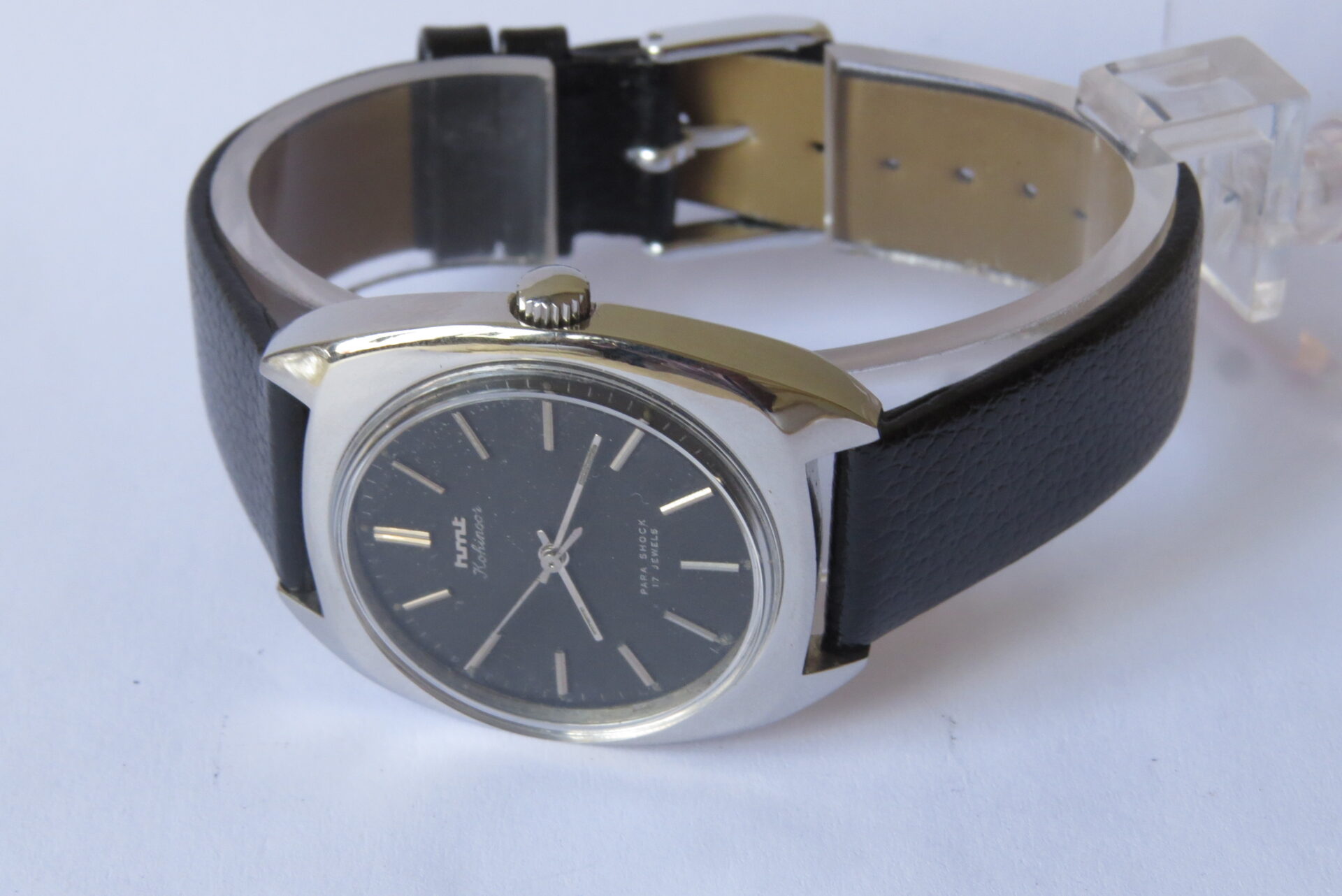 IMG_5866 Vintage HMT Avinash 17 Jewels Hand Winding Mechanical Wrist Watch Men - 35 mm Black Dial : Model. 130277 : B1631 - Image 4