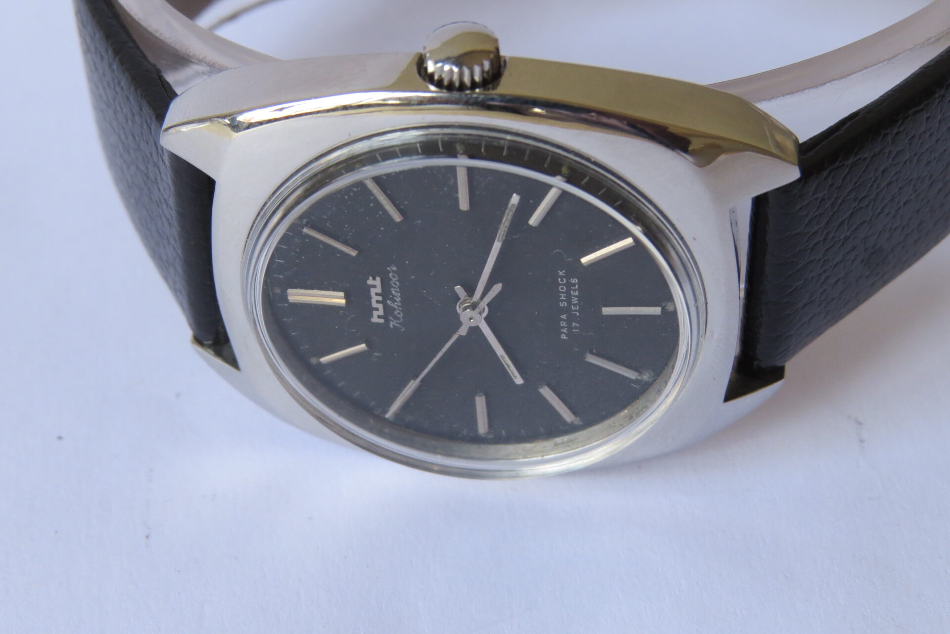 IMG_5867 Vintage HMT Avinash 17 Jewels Hand Winding Mechanical Wrist Watch Men - 35 mm Black Dial : Model. 130277 : B1631 - Image 5