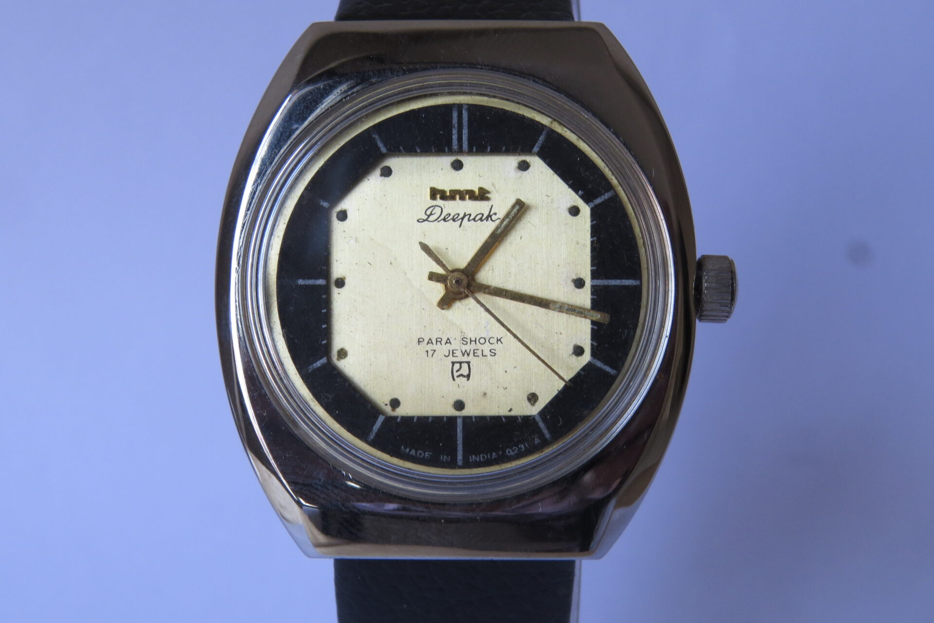 IMG_5876 Vintage HMT Deepak 17 Jewels Hand Winding Mechanical Wrist Watch Men - 35 mm Golden Dial : Model. 130277 : B1632 - Image 2