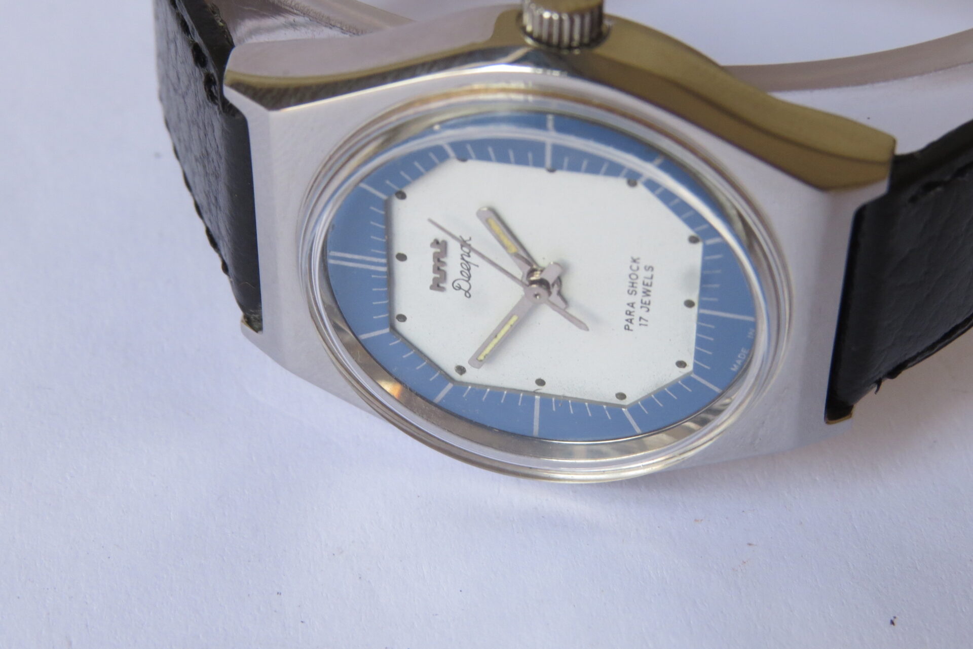 IMG_5892 Vintage HMT Deepak 17 Jewels Hand Winding Mechanical Wrist Watch Men - 35 mm White Dial : Model. 130277 : B1634 - Image 5