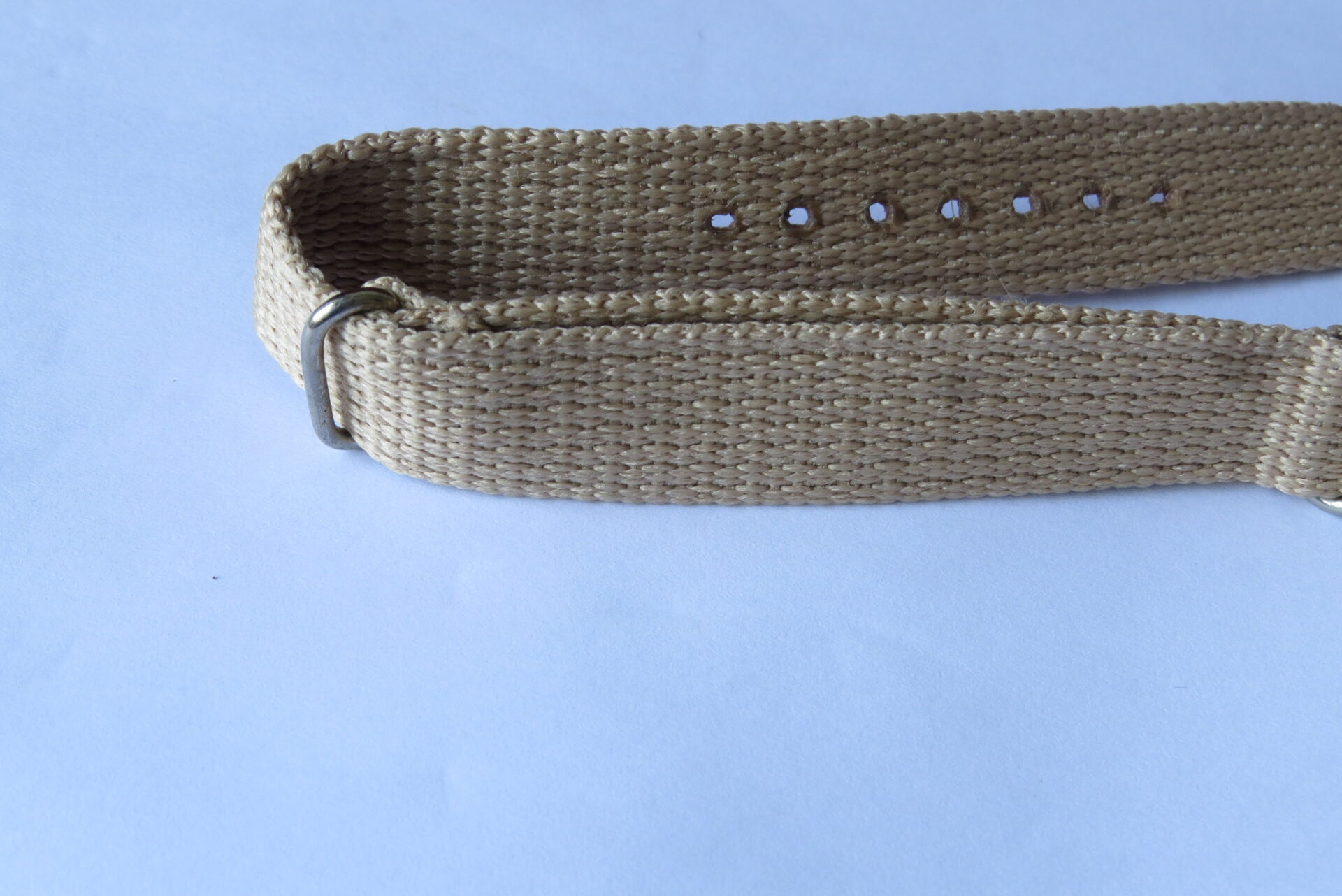 IMG_6415 Classic Khaki Nylon NATO Watch Strap – Military Style Replacement Watch Band - 18 MM - Image 2