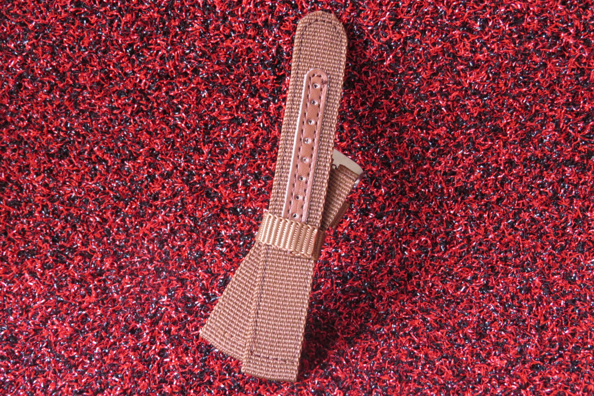 IMG_6482 Classic Tan Brown Nylon Watch Strap – Heavy-Duty Replacement Watch Band - 18 MM - Image 2